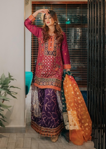 [GUA8055] Sharara in Multi by Malhaar