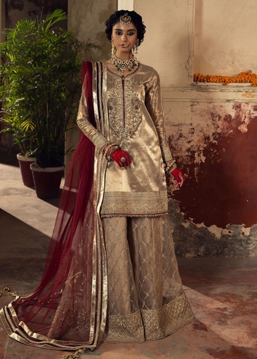 [OND6082] Sharara in Beige by Zarqun