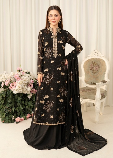 [NAZ7236] Sharara in Black by Agha Jaan