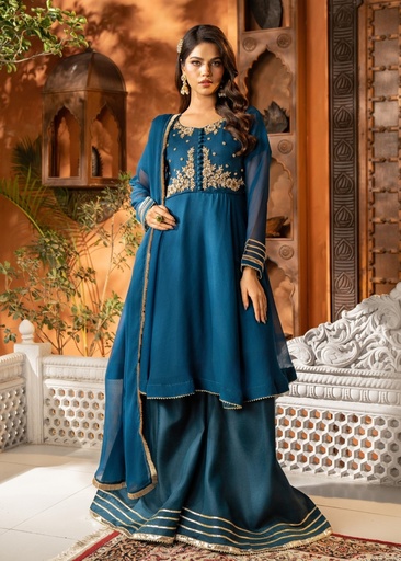 [STP6594] Sharara in Teal by Maira Fashion