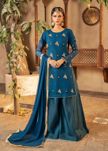 [IQE5783] Sharara in Blue by Maira Fashion