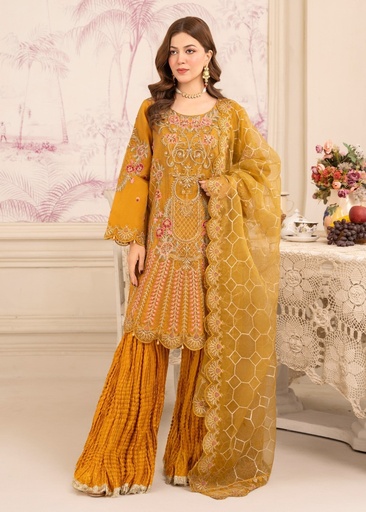 [YJB9090] Sharara in Mustard by Diara Couture