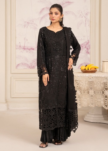 [YRE3187] Sharara in Black by Diara Couture