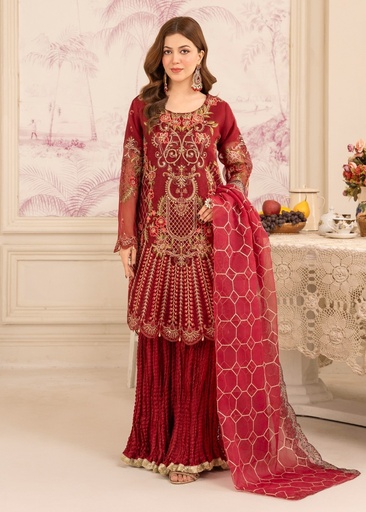 [VXK9995] Sharara in Maroon by Diara Couture