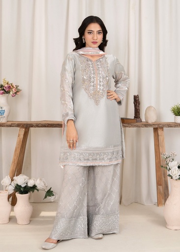 [VPB8702] Sharara in Slate grey by Zarqun