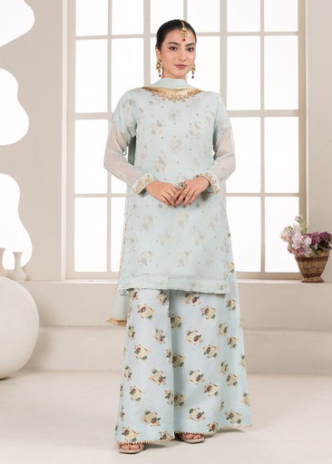 [QVK5247] Sharara in Sky blue by Maira Fashion