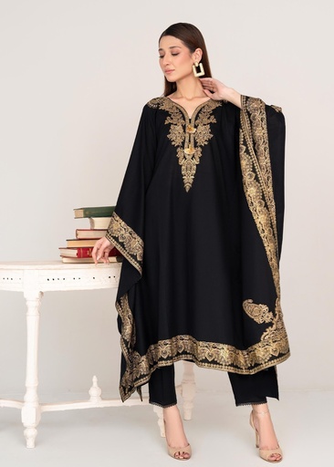 [DWW3812] Kaftan in Black by Sahibas By Mirza