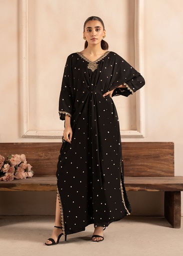[JSV0364] Kaftan in Black by Agha Jaan