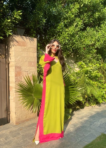[XYL0971] Kaftan in Apple green by Manahils