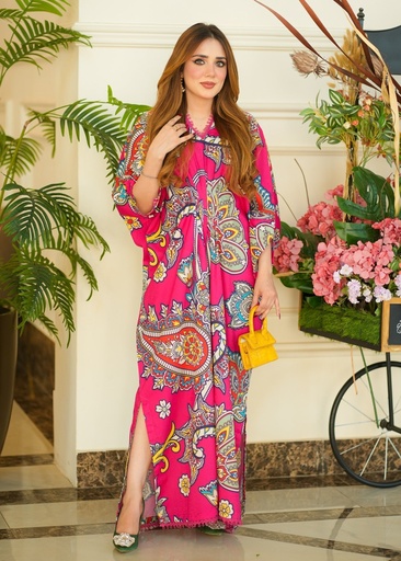 [ZIT6783] Kaftan in Hot pink by Sahibas By Mirza