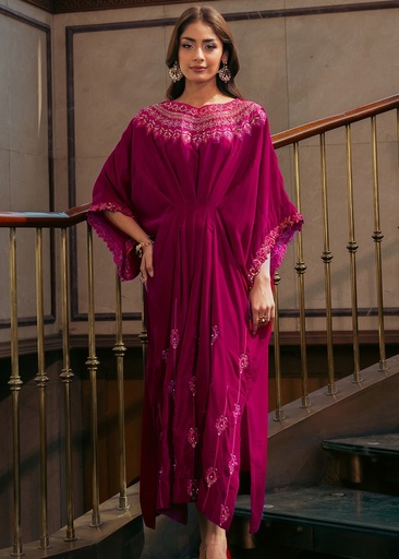 [HUB3412] Kaftan in Hot pink by Kross Kulture