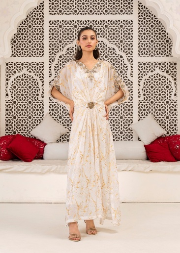 [MIP1724] Kaftan in Off-white by Miss & Mrs