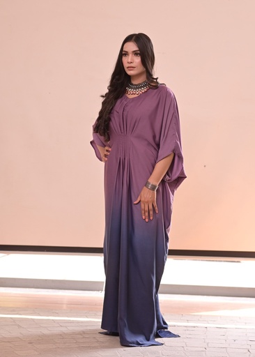 [ZMB8533] Kaftan in Wine by Salma Mudassar