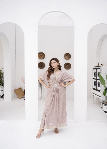 [UXK3544] Kaftan in Lilac by Manahils