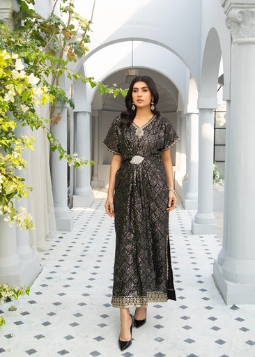 [MLA8353] Kaftan in Black by Manahils