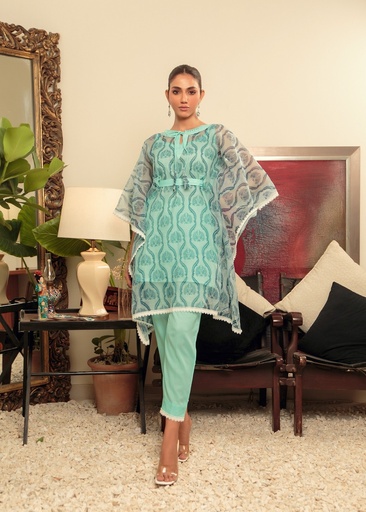[SPU8208] Kaftan in Light blue by Anum Jung