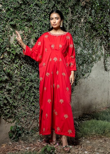 [EOG2093] Kaftan in Red by Kross Kulture