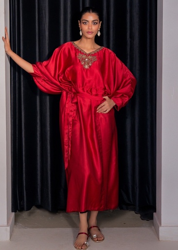 [XFC6195] Kaftan in Red by Kross Kulture