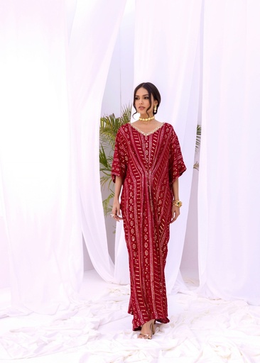 [QFA2377] Kaftan in Red by Ain