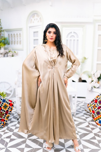 [RCQ7385] Kaftan in Gold by Pirzada Shaheryar Khan