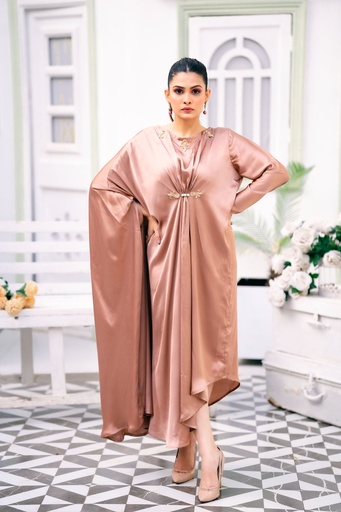 [RDG6894] Kaftan in Tea rose by Pirzada Shaheryar Khan