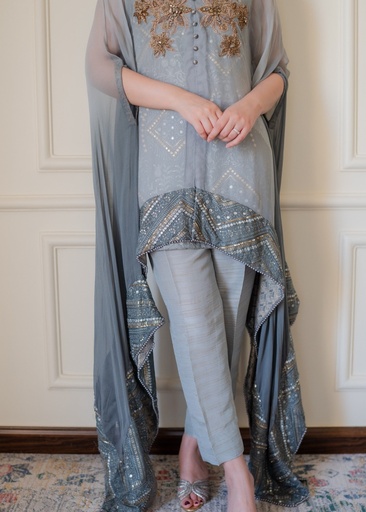 [OPQ5220] Kaftan in Graphite grey by Wardrobe Essentials