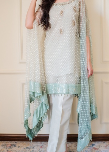 [JUH0773] Kaftan in Mint green by Wardrobe Essentials