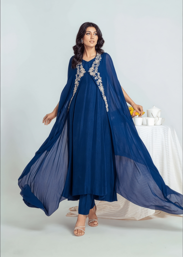 [GMM7061] Kaftan in Cobalt blue by Ridah Naeem