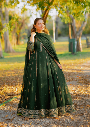[FSD5360] Anarkali in Dark green by Abaan Zohan