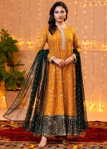 [CVS0761] Anarkali in Mustard by Ayesha Closet