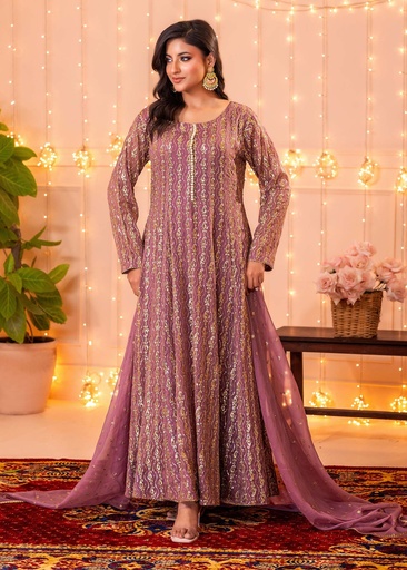 [SQX9803] Anarkali in Mauve by Ayesha Closet