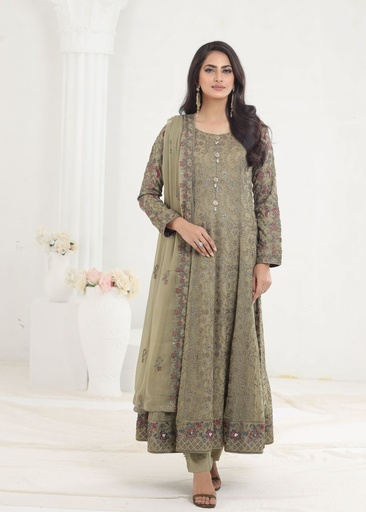 [MEV4123] Anarkali in Sage green by Ayesha Closet