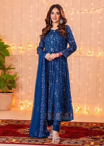 [OKE3142] Anarkali in Teal by Ayesha Closet