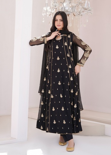 [ANZ7718] Anarkali in Black by Ayesha Closet