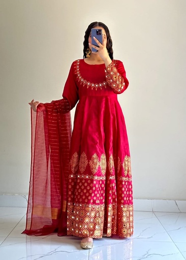 [YUV5126] Anarkali in Maroon by 1 Virsapret