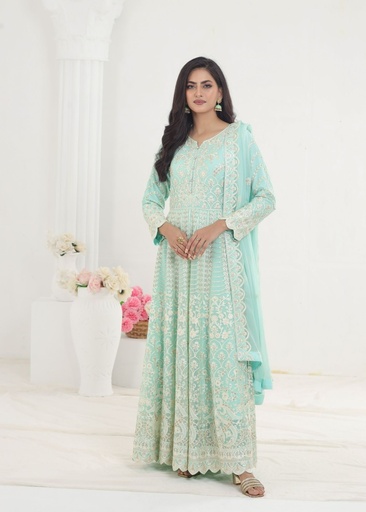 [FGN3503] Anarkali in Light blue by Ayesha Closet