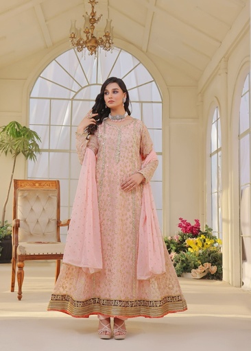 [BTJ6197] Anarkali in Baby pink by Ayesha Closet