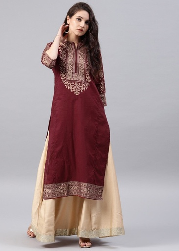 [RUC9724] Kurti in Maroon by Zeekstore