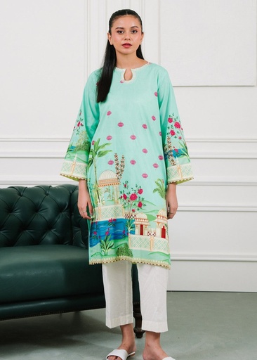 [WFL6258] Kurti in Green by Zellbury