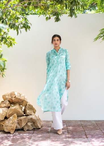 [TPG4519] Kurti in Ice blue by Daak & Co