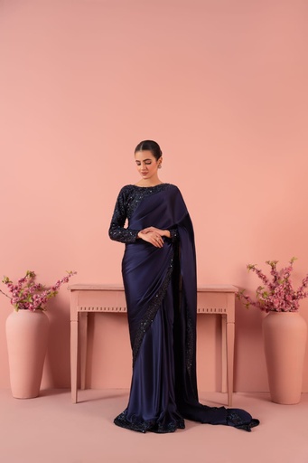 [TKA3572] Saree in Blue by RSM Collection