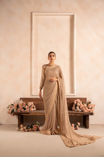 [XWT8567] Saree in Beige by RSM Collection