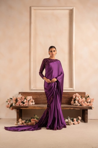 [UNB9689] Saree in Purple by RSM Collection