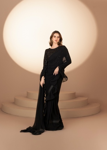 [XBB4369] Saree in Black by RSM Collection