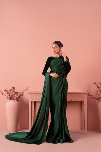 [PMF9425] Saree in Green by RSM Collection