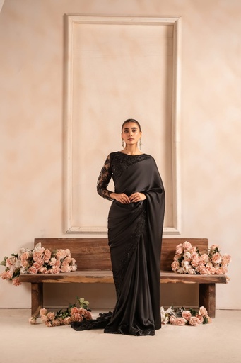 [DCG3712] Saree in Black by RSM Collection