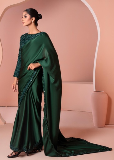 [XKA0835] Saree in Green by RSM Collection