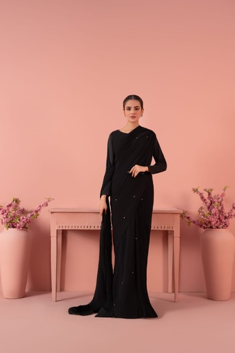 [PHG7203] Saree in Jet black by RSM Collection
