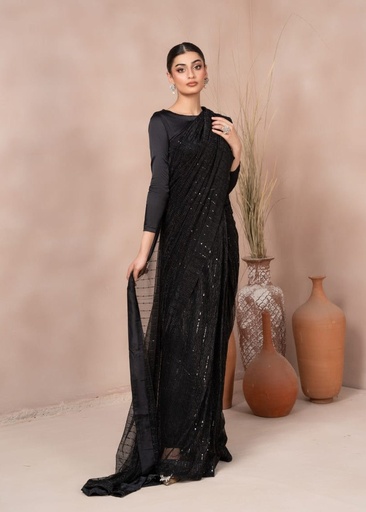 [DJC5350] Saree in Black by RSM Collection