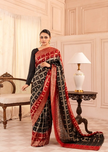 [NUK1395] Saree in Black by RSM Collection